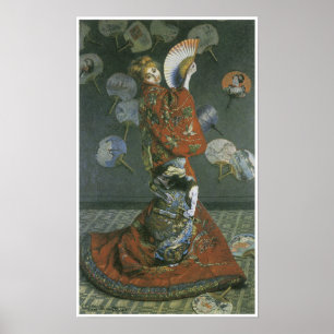 Die japanische Frau durch Claude Monet Poster