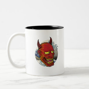 Die japanische Hannya-Maske Zweifarbige Tasse