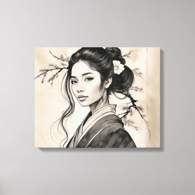 Die japanische Lady Leinwanddruck (Vorderseite)