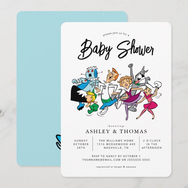 Die Jetsons Baby-Dusche Einladung (Vorne/Hinten)