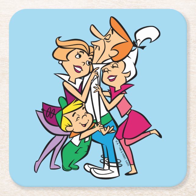 Die Jetsons | Familie Rechteckiger Pappuntersetzer (Vorderseite)
