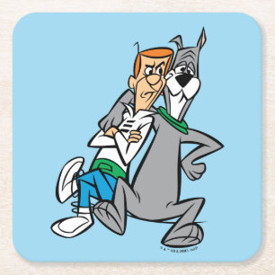 Die Jetsons   George & Astro Buddies Rechteckiger Pappuntersetzer