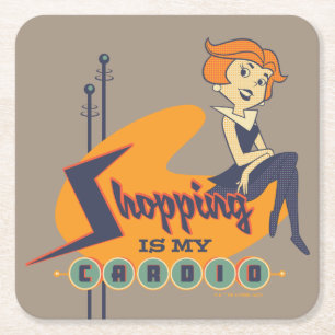Die Jetsons   Shopping ist meine Therapie Rechteckiger Pappuntersetzer