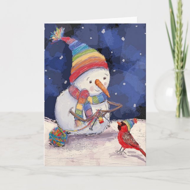 Die Jolly Snowperson Holiday Card Feiertagskarte (Vorderseite)