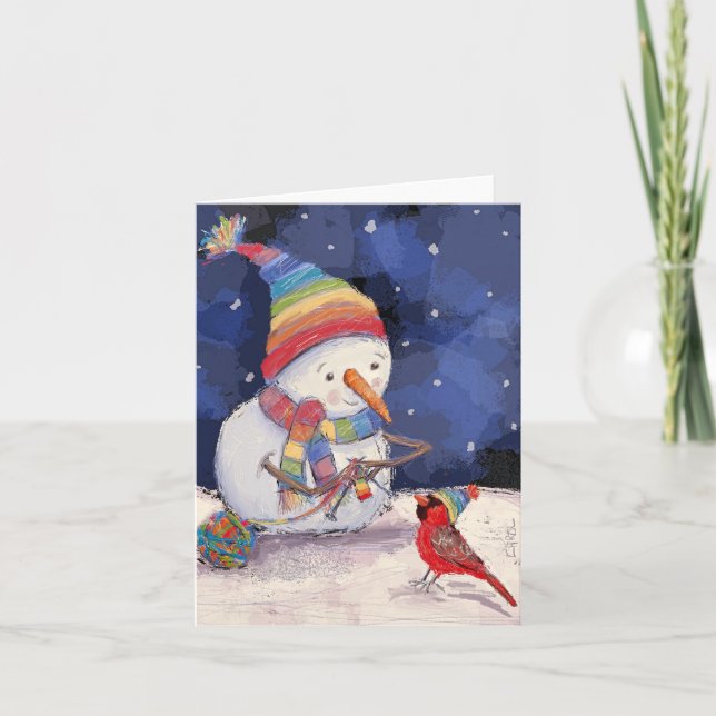 Die Jolly Snowperson Holiday Card Feiertagskarte (Vorderseite)