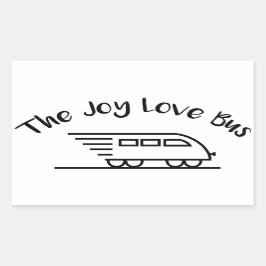 Die Joy Liebe Bus Speedy Logo-Aufkleber Rechteckiger Aufkleber