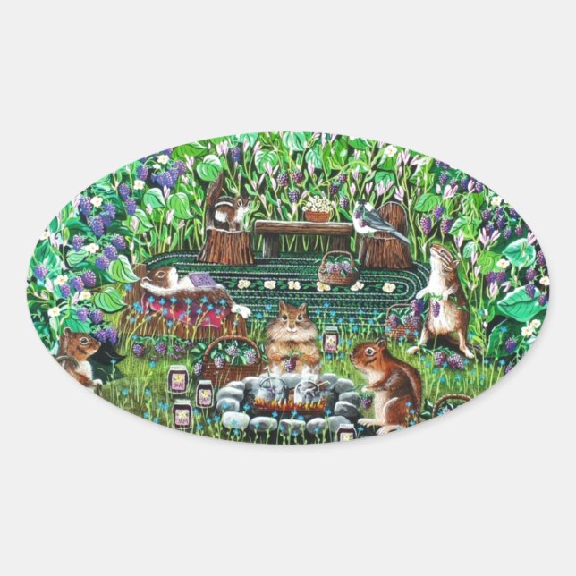 Die Joy of Jam Ovaler Aufkleber (Vorderseite)