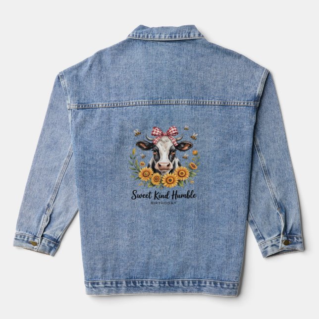 Die Joyfull Strawberry Cow Liebe Classic T-Shi Jeansjacke (Rückseite)