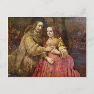 Die jüdische Braut (Das Paar) von Rembrandt Van Ri Postkarte