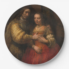 Die jüdische Brücke (von Rembrandt) Pappteller