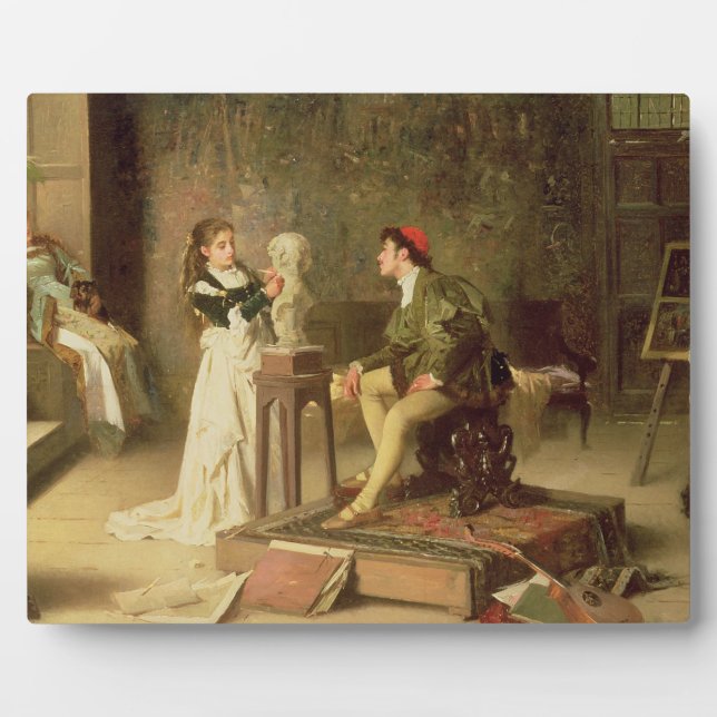 Die junge Bildhauerin (Öl auf Leinwand) Fotoplatte (Vorderseite)