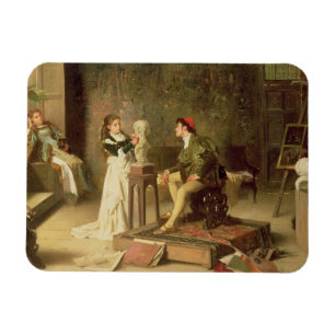 Die junge Bildhauerin (Öl auf Leinwand) Magnet