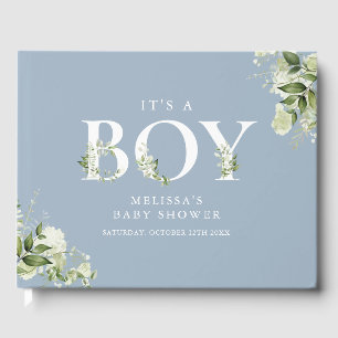 Die Junge Grüne Letter Dusty Blue Baby Dusche Gästebuch