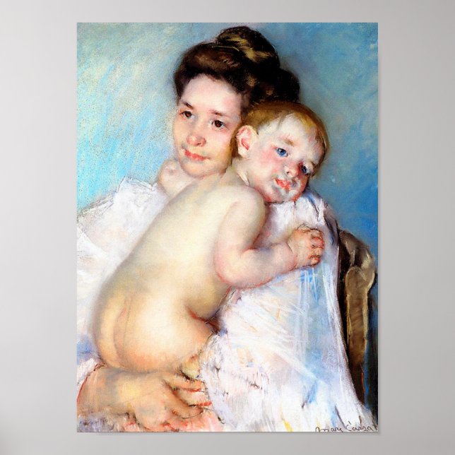 Die junge Mutter, Cassatt Poster (Vorne)