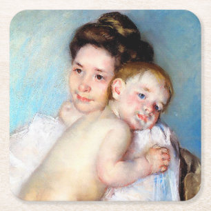 Die junge Mutter, Cassatt Rechteckiger Pappuntersetzer