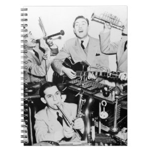 Die Jungen in der Bandvintage, Musik, Band, Retro, Notizblock