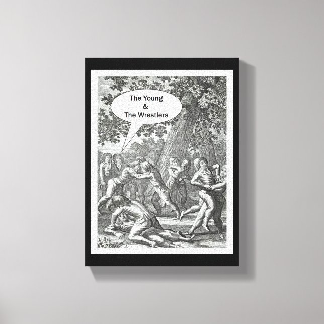 Die Jungen und die Wrestler Leinwanddruck (Vorderseite)