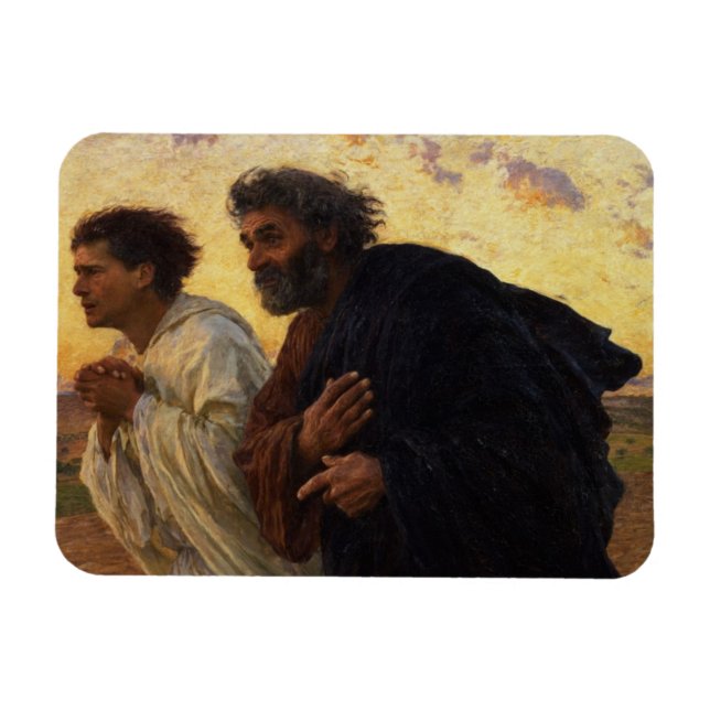 Die Jünger Peter und John laufen Magnet (Horizontal)