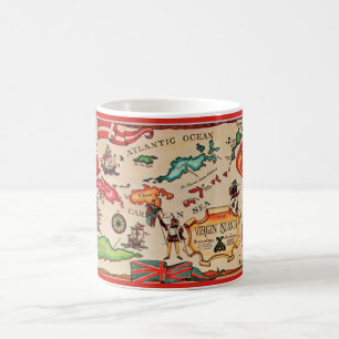 Die Jungferninseln Karte Tasse