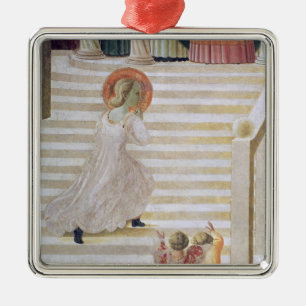 Die Jungfrau aufsteigende Mary das Treppenhaus Silbernes Ornament