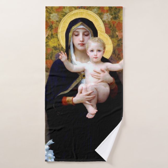 Die Jungfrau der Lily, Bouguereau Badehandtuch (Badehandtuch)