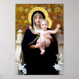 Die Jungfrau der Lily, Bouguereau Poster