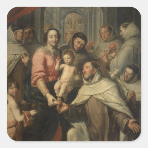 Die Jungfrau des Carmelites Quadratischer Aufkleber