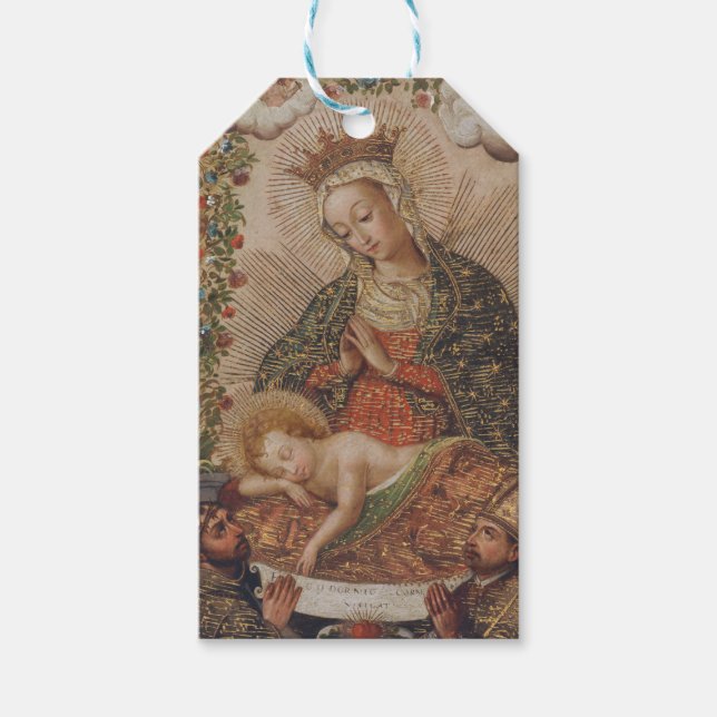 Die Jungfrau, die Christkind bewundert Geschenkanhänger (Vorderseite)