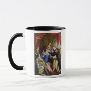 Die Jungfrau, die das Rosenbeet anbietet Tasse