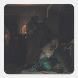 Die Jungfrau fällt, 1856 Quadratischer Aufkleber