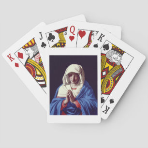 Die Jungfrau im Gebet, 1640-50 (Öl auf Leinwand) Spielkarten