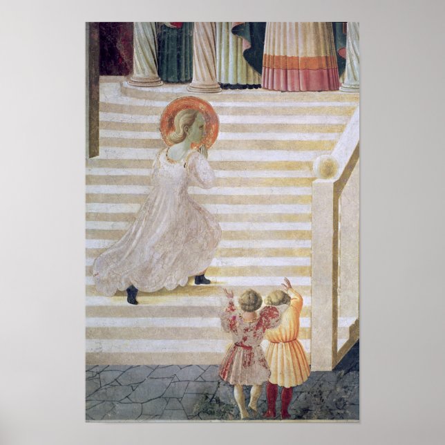 Die Jungfrau Maria, die die Treppe hinaufsteigt Poster (Vorne)