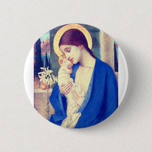 Die Jungfrau Maria und das Jesuskind Renaissance-G Button