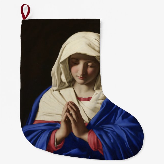 Die Jungfrau Mary im Gebet Großer Weihnachtsstrumpf (Vorderseite)