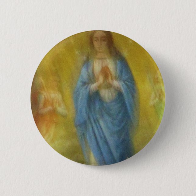 Die Jungfrau Mary -   mittelalterlicher Zeitraum Button (Vorderseite)