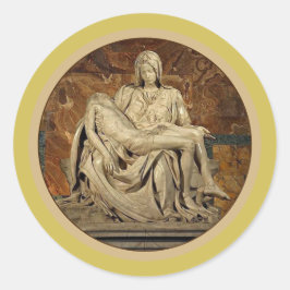 Die Jungfrau Mary und Christ Pietà von Michelangel Runder Aufkleber