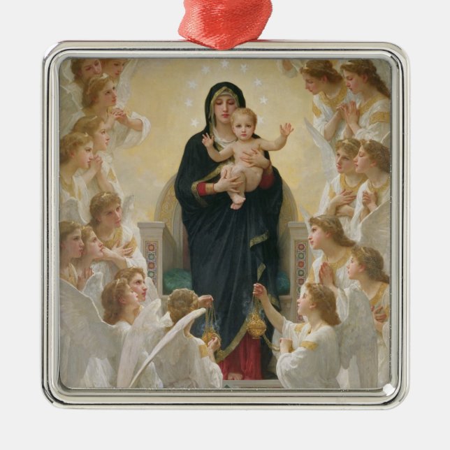 Die Jungfrau mit Angels, 1900 Silbernes Ornament (Vorne)