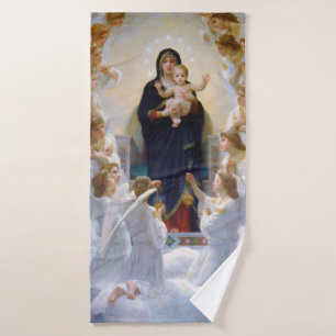 Die Jungfrau mit Angels, Bouguereau Badehandtuch