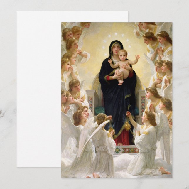 Die Jungfrau mit Angels - William-Adolphe Bouguere Einladung (Vorne/Hinten)