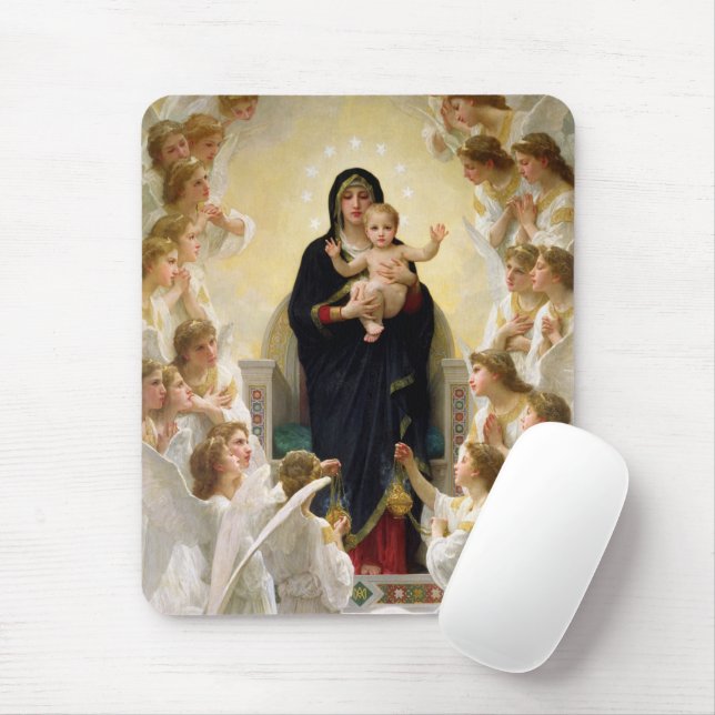 Die Jungfrau mit Angels - William-Adolphe Bouguere Mousepad (Mit Mouse)