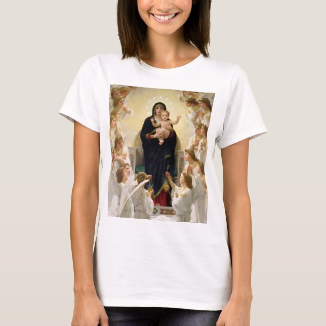 Die Jungfrau mit Angels - William-Adolphe Bouguere T-Shirt (Vorderseite)