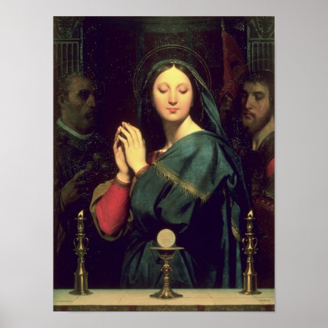 Die Jungfrau mit dem Gastgeber, 1841 Poster (Vorne)