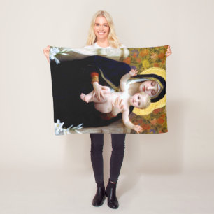 Die Jungfrau mit der Lilie, Bouguereau Fleecedecke