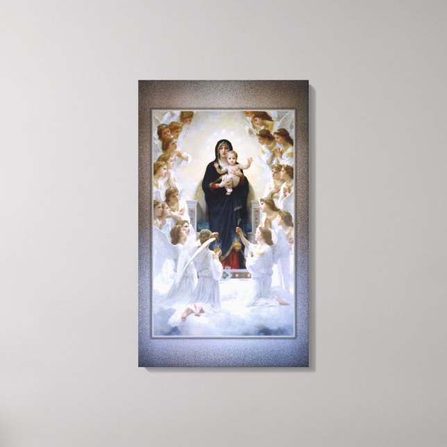 Die Jungfrau mit Engeln von William Adolphe Bougue Leinwanddruck (Vorderseite)