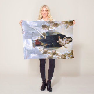 Die Jungfrau mit Engeln von William Bouguereau Fleecedecke