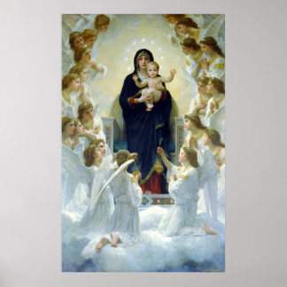 Die Jungfrau mit Engeln, William Bouguereau Poster