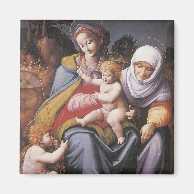 Die Jungfrau und das Kind mit dem Heiligen Elisabe Magnet (Vorne)