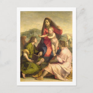 Die Jungfrau und das Kind mit einem Heiligen und e Postkarte