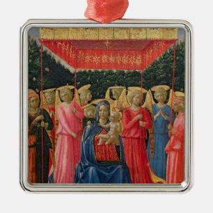 Die Jungfrau und das Kind mit Engeln, c.1440-50 Silbernes Ornament