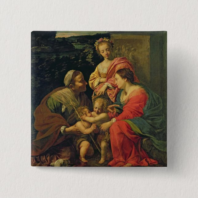 Die Jungfrau und das Kind mit St. Elizabeth, das Button (Vorderseite)